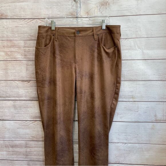 CHICOS FAUX SUEDE PANTS IN WORN LUGGAGE‎ - Picture 4 of 7